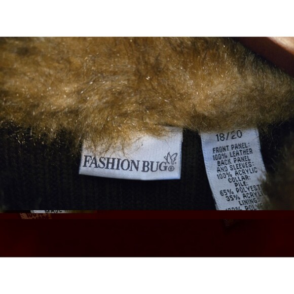 Fashion Bug Coat Womens Plus 18/20 Faux Fur Brown Leather Suede Goblincore Y2K - Picture 5 of 8
